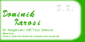 dominik karosi business card